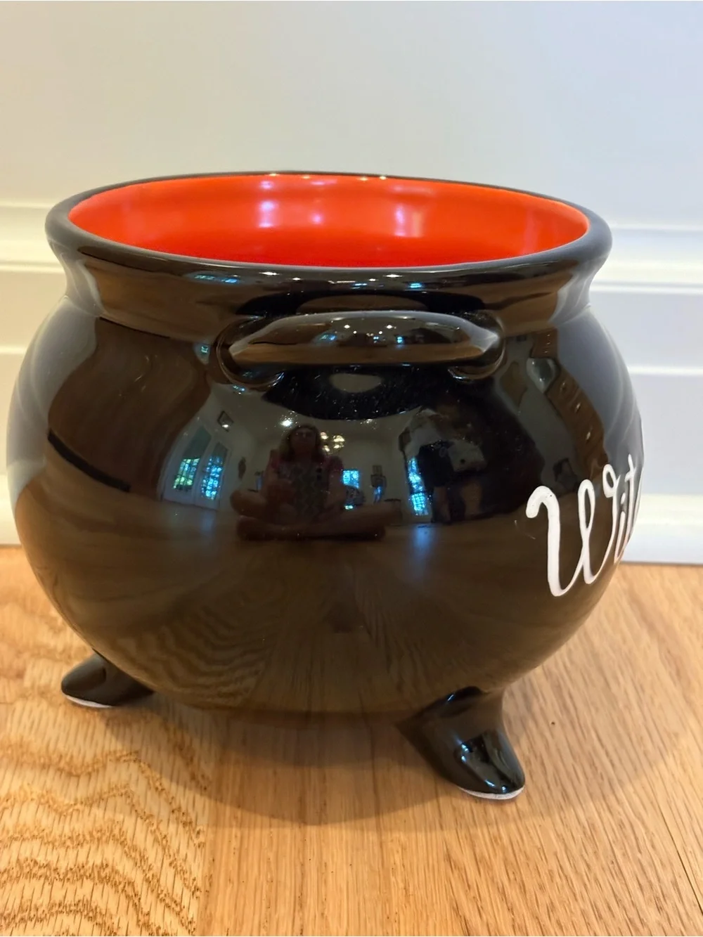 Pier 1 Halloween Witch's Brew Ceramic Cauldron Candy Bowl Dish NWT
